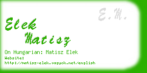 elek matisz business card